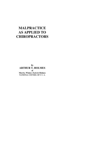 Malpractice As Applied To Chiropractors (1924) - Center For Inquiry