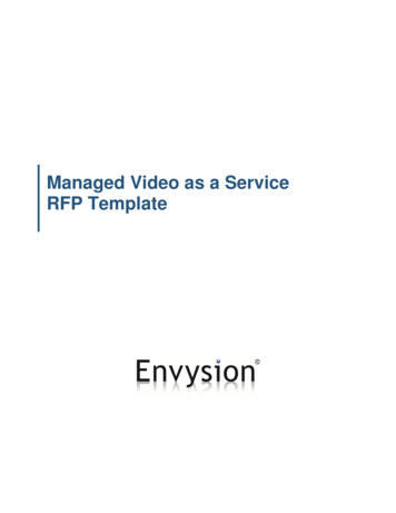 Managed Video As A Service RFP Template - Envysion
