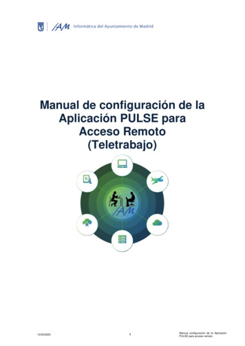 Manual De Configuración De La Aplicación PULSE Para Acceso . - CPPM