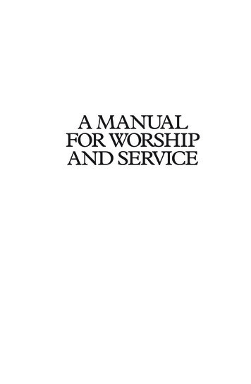 Manual For Worship And Service