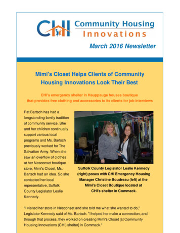 March 2016 Newsletter - Community Housing