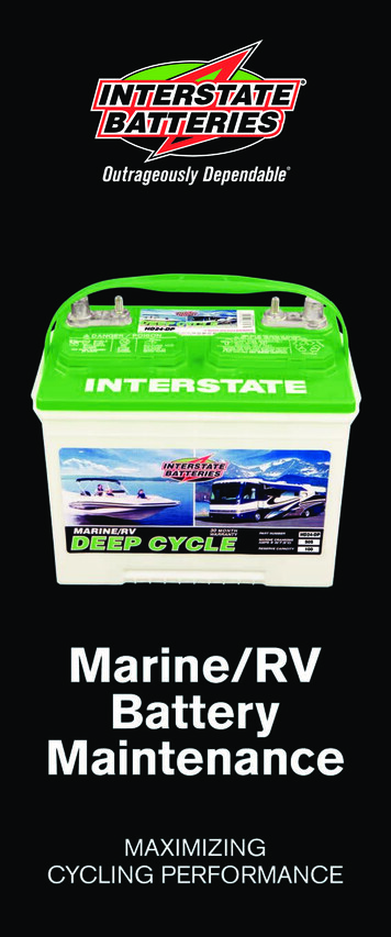 Marine/RV Deep-Cycle Batteries Table Of Contents