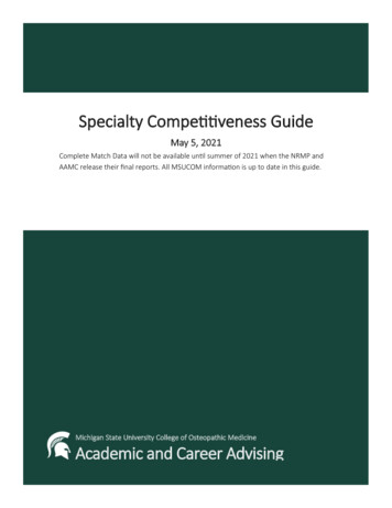 Specialty Competitiveness Guide