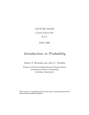 Introduction To Probability - VFU