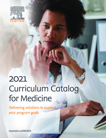 Curriculum Catalog For Medicine