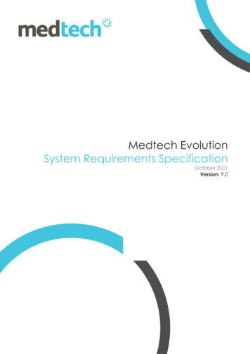 Medtech Evolution System Requirements Specification