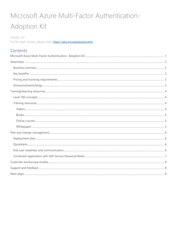Microsoft Azure Multi-Factor Authentication- Adoption Kit
