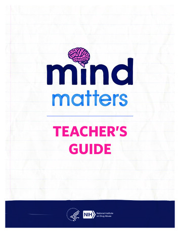 National Institute On Drug Abuse “Mind Matters” Teacher’s .