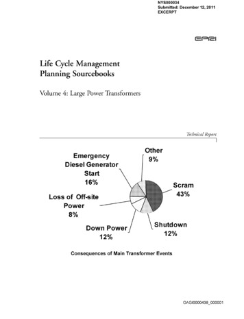 Life Cycle Management Planning Sourcebooks