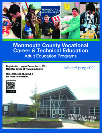 Adult Education Programs - Monmouth County Vocational School District