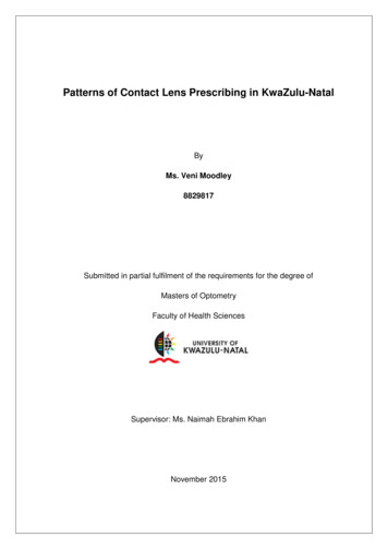 Patterns Of Contact Lens Prescribing In KwaZulu-Natal