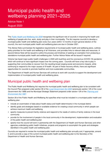 Municipal Public Health And Wellbeing Planning 2021 2025