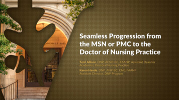 Seamless Progression From The MSN Or PMC To The Doctor Of Nursing Practice