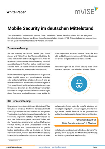 Mobile Security Im Deutschen Mittelstand - MVISE AG