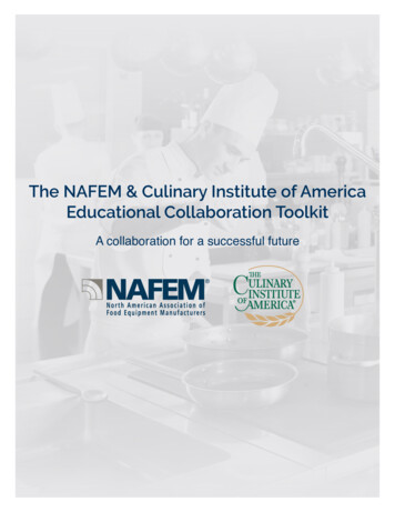 The NAFEM & Culinary Institute Of America Educational .