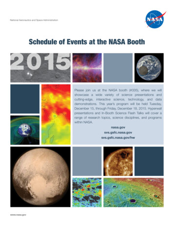 Schedule Of Events At The NASA Booth 2015