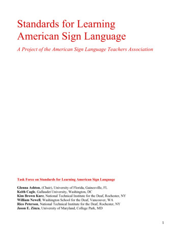 Standards For Learning American Sign Language