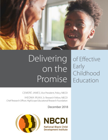 Delivering Of Effective On The Early Childhood Promise .