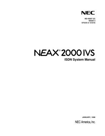 NEC NEAX2000 IVS ISDN System Manual
