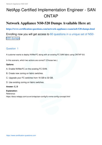 Network Appliance NS0-520 NetApp Certified Implementation Engineer .