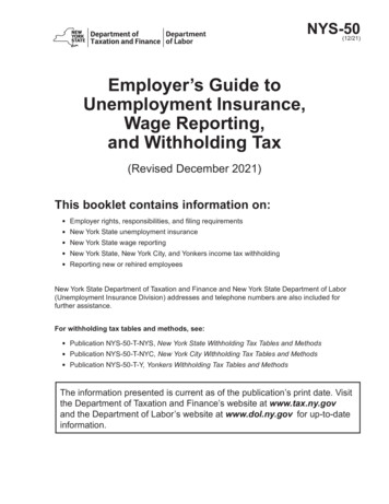 Form NYS-50 Employer's Guide To Unemployment Insurance .