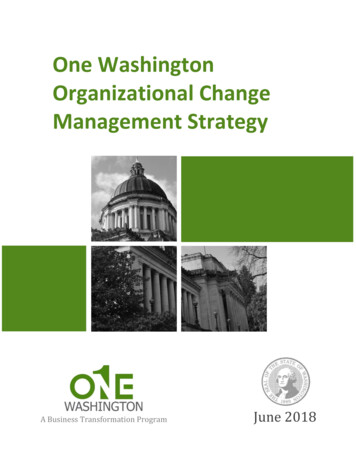 One Washington Organizational Change Management Strategy