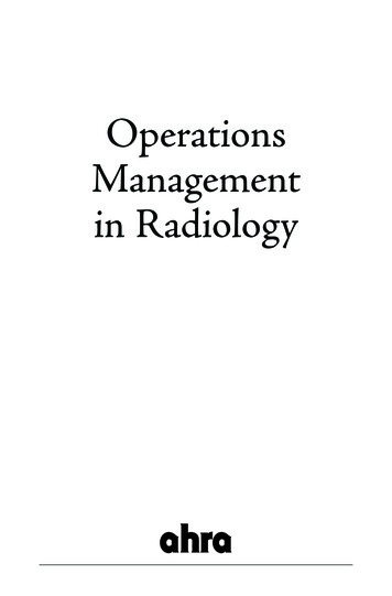 Operations Management In Radiology - AHRA