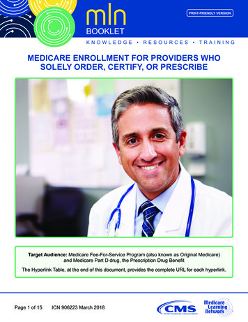 Medicare Enrollment For Providers Who Solely Order .