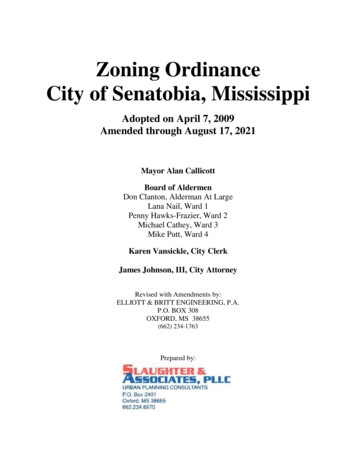 Zoning Ordinance City Of Senatobia, Mississippi