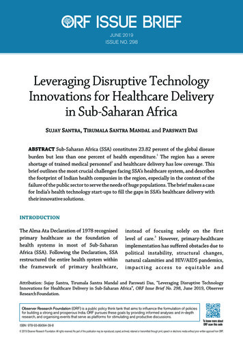 Leveraging Disruptive Technology Innovations For Healthcare Delivery In .