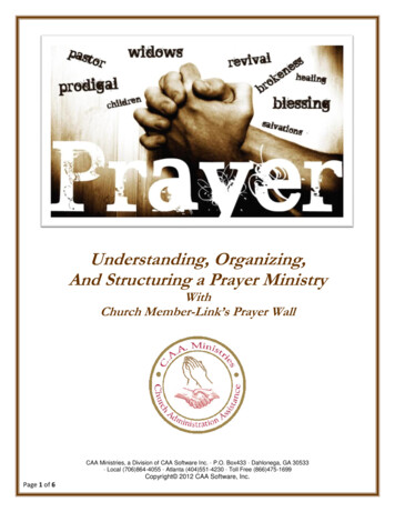 Understanding, Organizing, And Structuring A Prayer Ministry