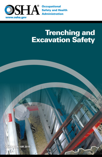 Trenching And Excavation Safety - Occupational Safety And .