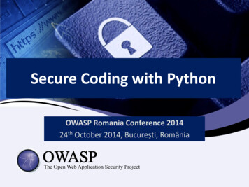 Secure Coding With Python - OWASP