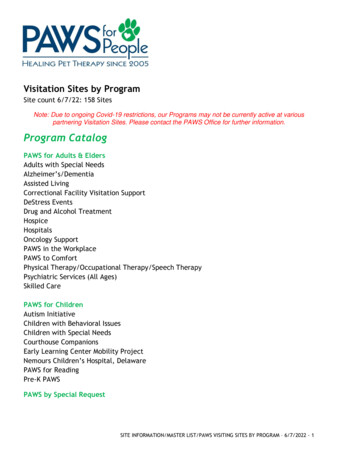 Visitation Sites By Program - Pawsforpeople 