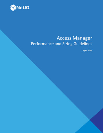NetIQ Access Manager Performance And Sizing Guidelines