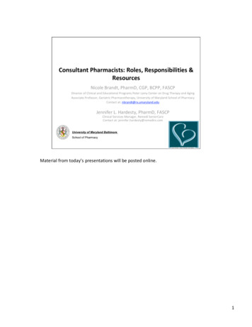 Consultant Pharmacists: Roles, Responsibilities & Resources