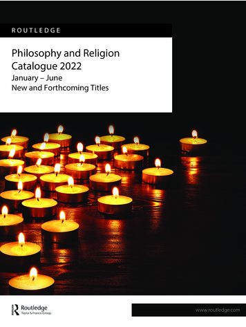 Philosophy And Religion Catalogue 2022