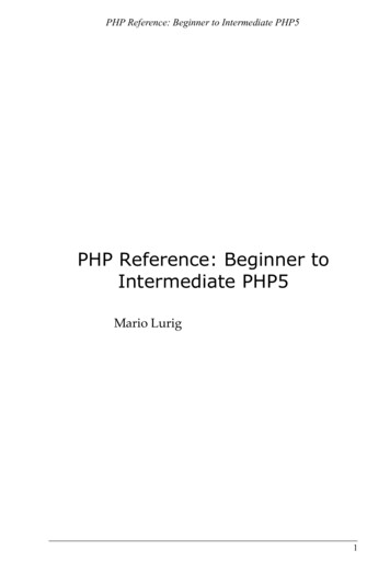 PHP Reference: Beginner To Intermediate PHP5