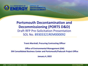 Portsmouth Decontamination And Decommissioning (PORTS D&D)