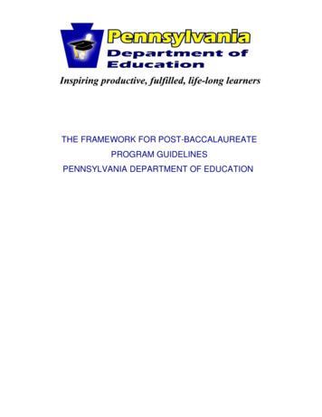 Post-Baccalaureate Program Guidelines