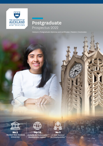 Postgraduate - University Of Auckland