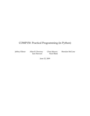 COMP150: Practical Programming (in Python)
