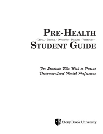 For Students Who Wish To Pursue Doctorate-Level Health Professions