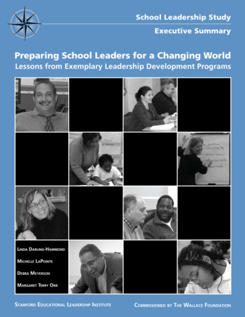 Preparing School Leaders Executive Summary - Wallace Foundation