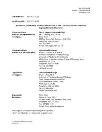 DCP CONSORTIA CHEMOPREVENTION PROTOCOL TEMPLATE - ClinicalTrials.gov