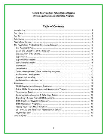 Table Of Contents - Holland Bloorview