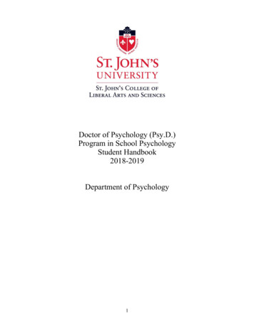 PsyD Handbook 2018-2019 - St. John's University