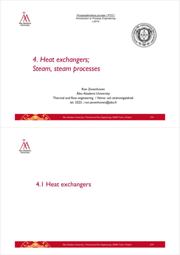 4. Heat Exchangers; Steam, Steam Processes