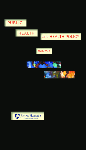 PUBLIC HEALTH And HEALTH POLICY - Johns Hopkins 