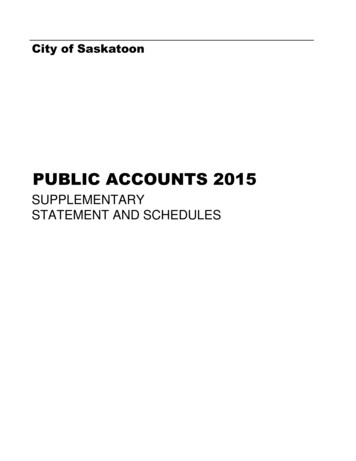 PUBLIC ACCOUNTS 2015 - Saskatoon